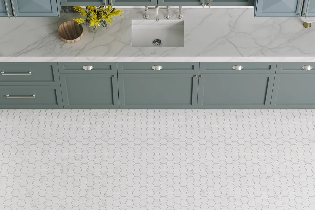 Satori Venatino 12-in x 12-in Polished Natural Stone Marble Look Hexagon Mosaic Wall Tile (0.95-sq. ft/ Piece), photo 2 of 8