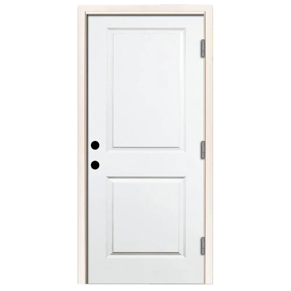 Steves & Sons 36 in. x 80 in. Premium 2-Panel Square Primed White Steel Prehung Front Door, Right-Hand Inswing, 4 in. Wall, photo 6 of 11