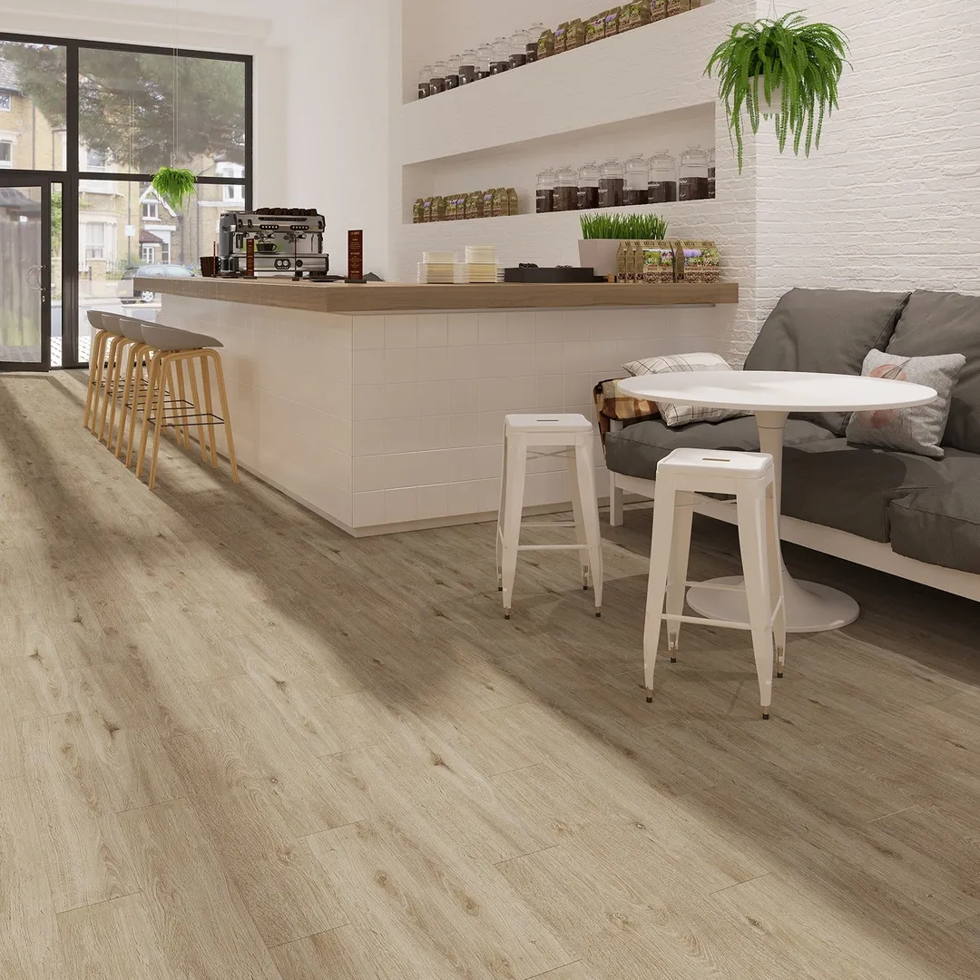 Lucida USA PresCore Cliffside Gray 12-mil x 6-in W x 36-in L Waterproof Glue Down Luxury Vinyl Plank Flooring (54-sq ft/ Carton), photo 12 of 19