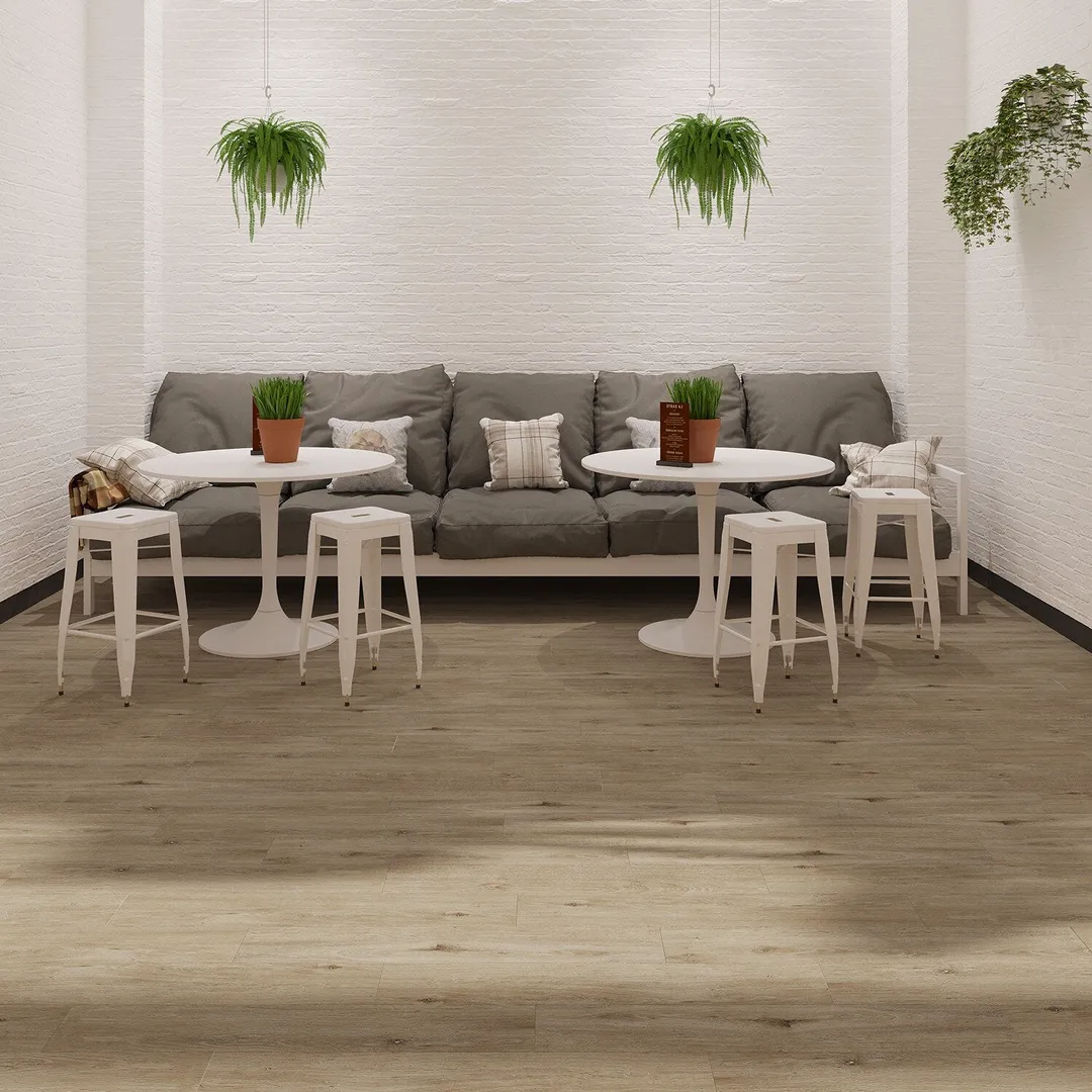 Lucida USA PresCore Cliffside Gray 12-mil x 6-in W x 36-in L Waterproof Glue Down Luxury Vinyl Plank Flooring (54-sq ft/ Carton), photo 11 of 19