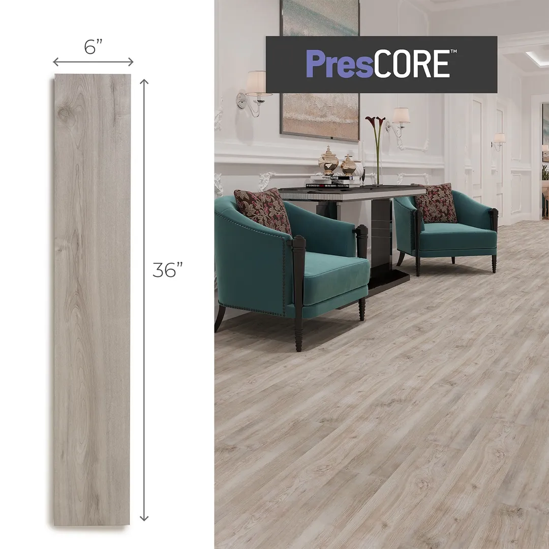 Lucida USA PresCore Blonde Brown 12-mil x 6-in W x 36-in L Waterproof Glue Down Luxury Vinyl Plank Flooring (54-sq ft/ Carton), photo 7 of 11