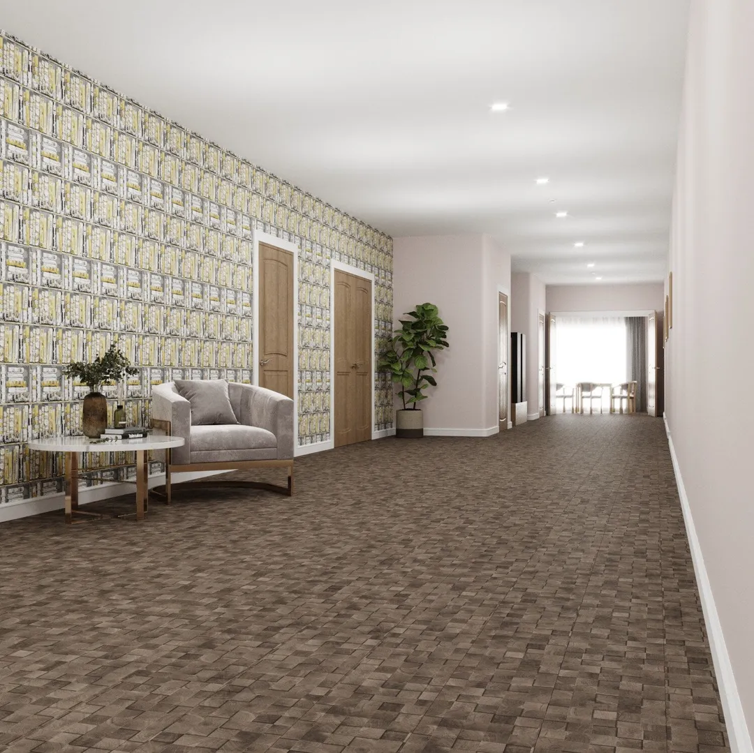 Lucida USA Oak Block Brown Patterned Look 28-mil x 12-in W x 24-in L Waterproof Glue Down Luxury Vinyl Tile Flooring (36-sq ft/ Carton), photo 4 of 7