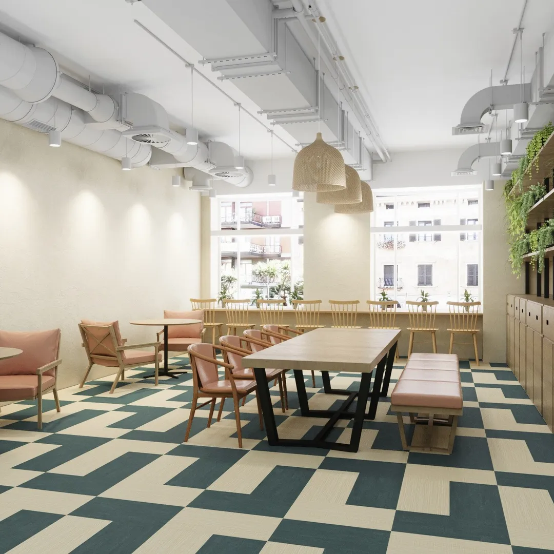 Lucida USA Eucolyptus Blue Patterned Look 28-mil x 12-in W x 24-in L Waterproof Glue Down Luxury Vinyl Tile Flooring (36-sq ft/ Carton), photo 4 of 7