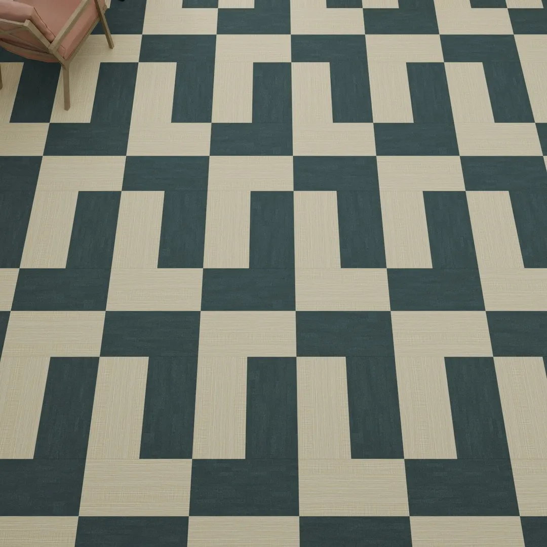Lucida USA Eucolyptus Blue Patterned Look 28-mil x 12-in W x 24-in L Waterproof Glue Down Luxury Vinyl Tile Flooring (36-sq ft/ Carton), photo 6 of 7