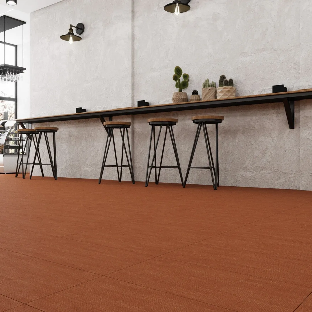 Lucida USA Marigold Orange Patterned Look 28-mil x 12-in W x 24-in L Waterproof Glue Down Luxury Vinyl Tile Flooring (36-sq ft/ Carton), photo 5 of 7