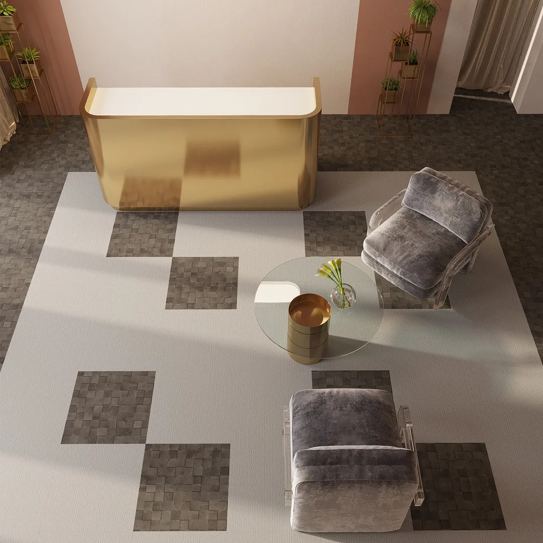 Lucida USA FabCore Faded Block 12-in x 24-in Waterproof Luxury Vinyl Tile Flooring, Glue-Down, 36-sq ft Carton, photo 6 of 7