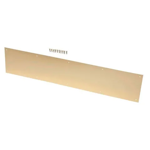 8 × 34 in Bright Brass Kick Plate