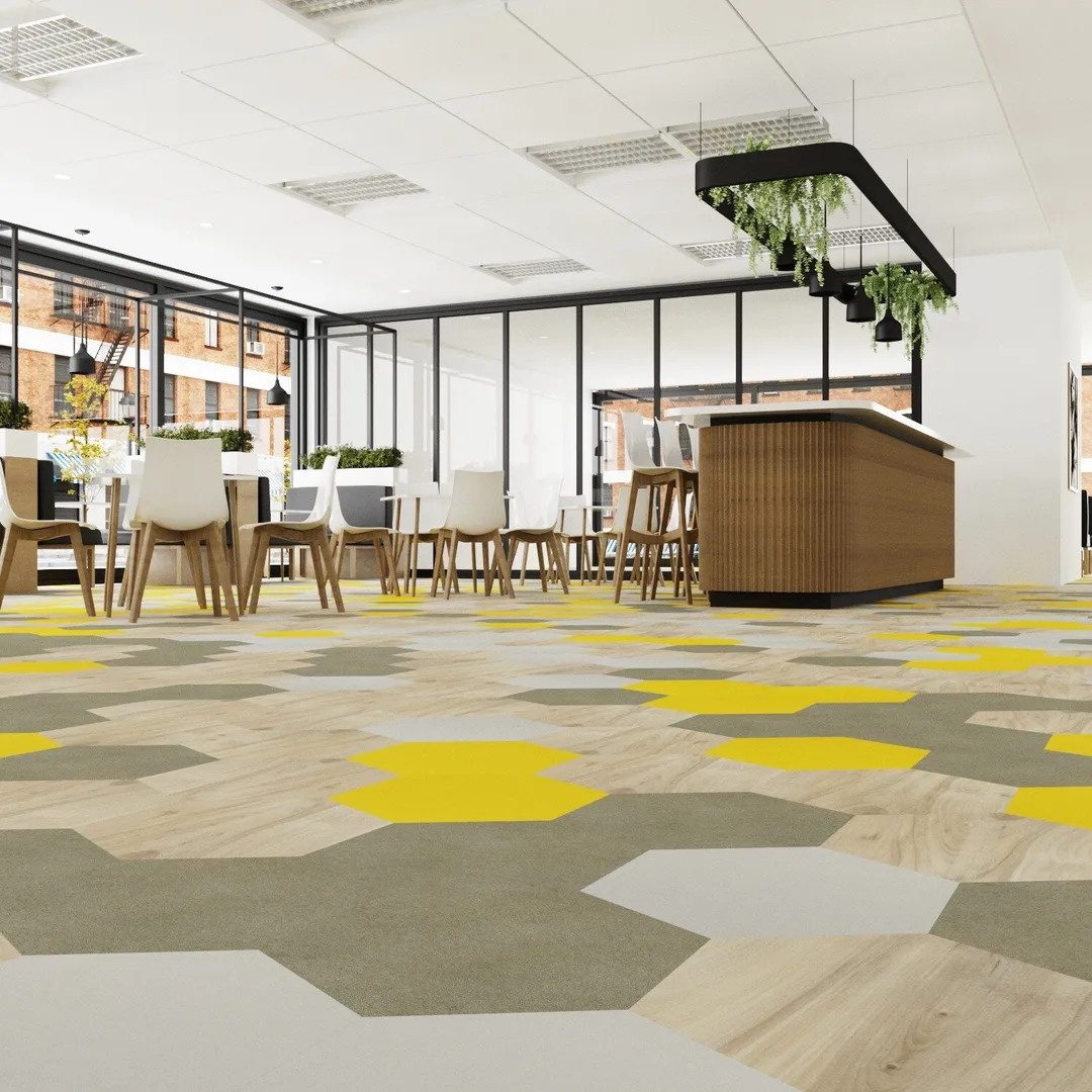 Lucida USA Sunchoke Yellow Solid 28-mil x 9-in W x 10-in L Waterproof Glue Down Luxury Vinyl Tile Flooring (12.25-sq ft/ Carton), photo 7 of 9