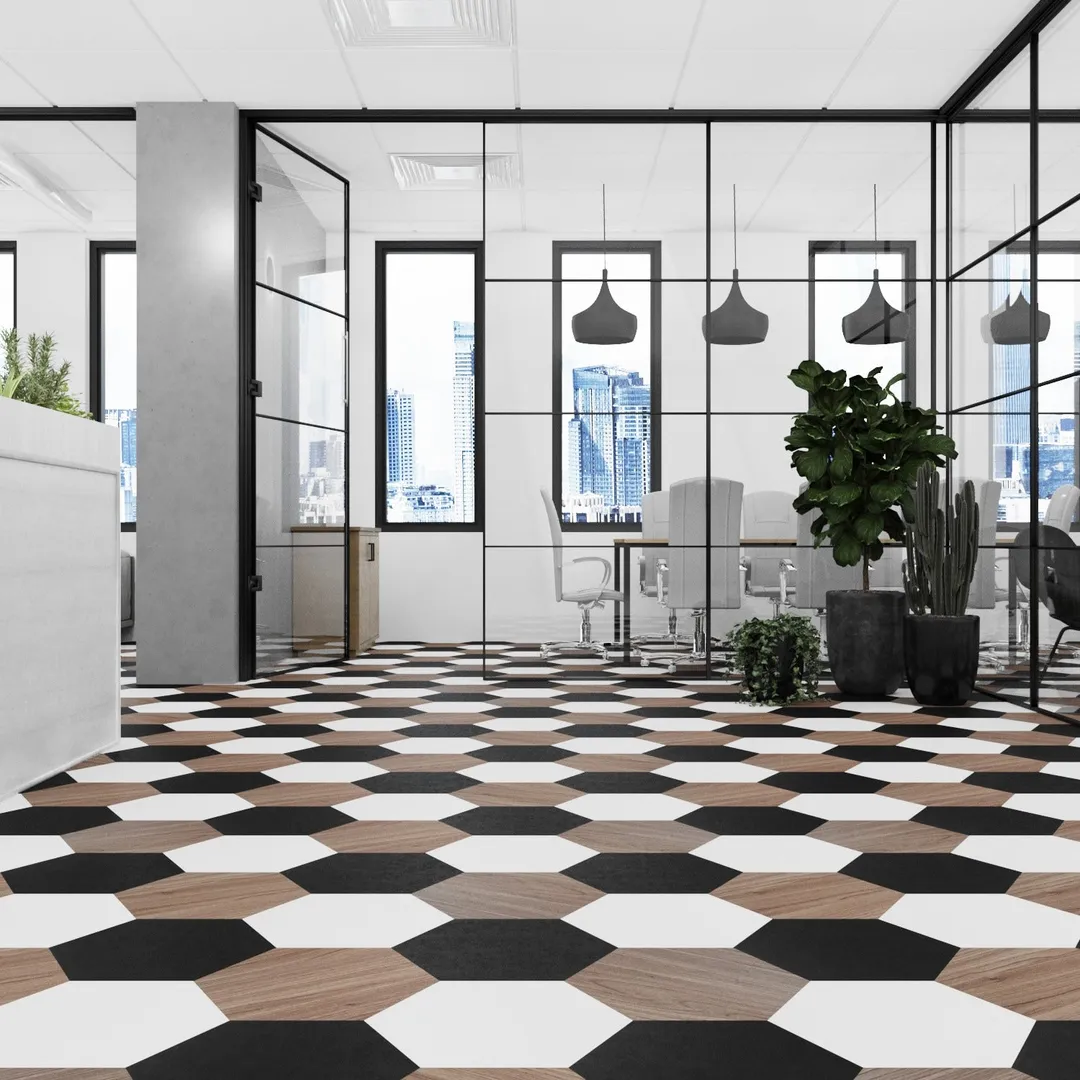 Lucida USA MosaiCore Pure Black 9-in x 9-in Waterproof Luxury Vinyl Tile Flooring, 28-mil Wear Layer (12.25-sq ft Carton), photo 7 of 8