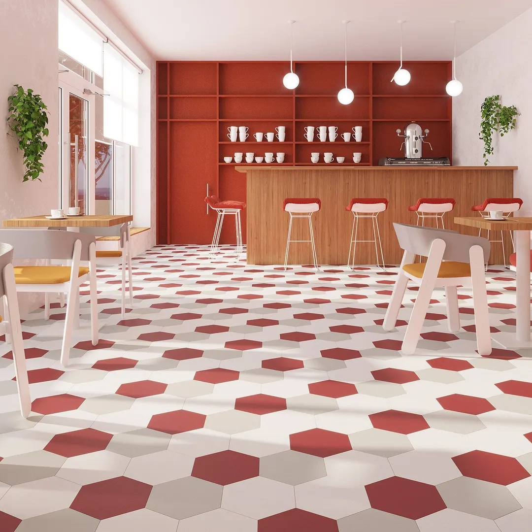 Lucida USA Berry Red Solid 28-mil x 9-in W x 10-in L Waterproof Glue Down Luxury Vinyl Tile Flooring (12.25-sq ft/ Carton), photo 6 of 10