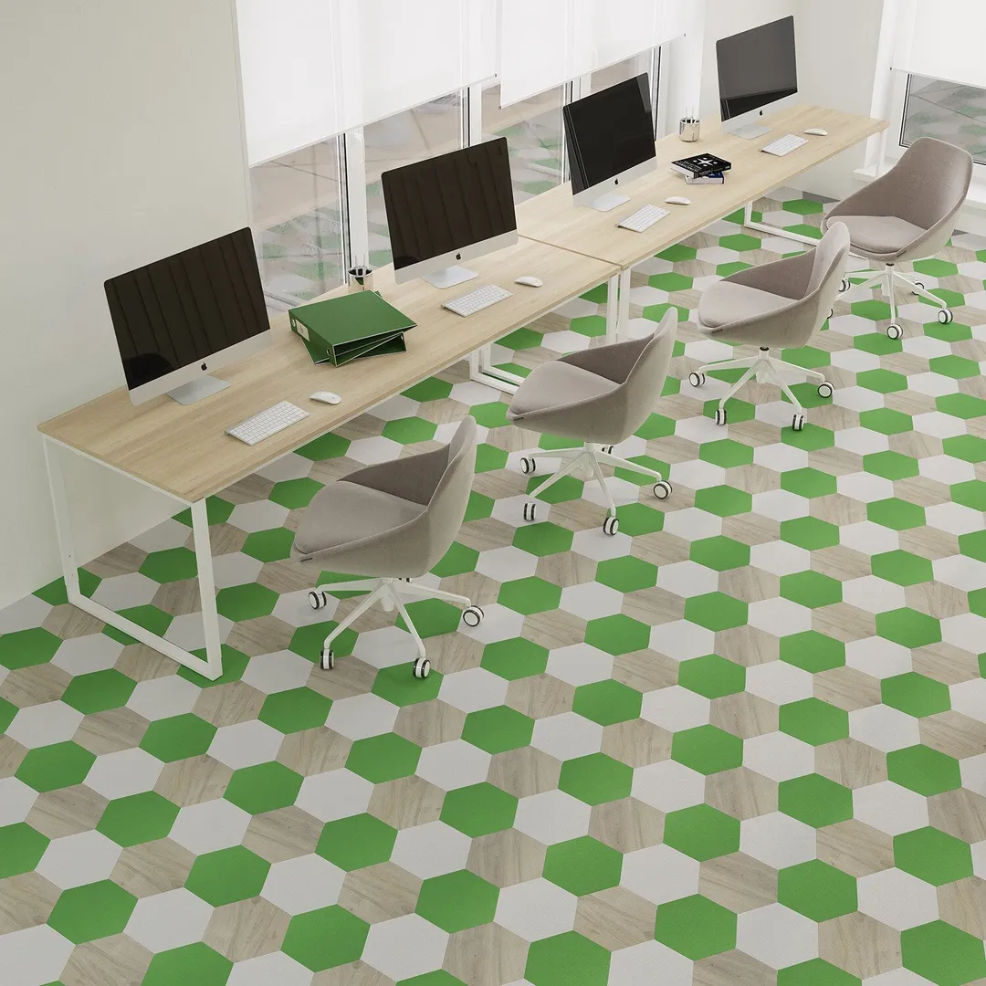 Lucida USA Sprout Green Solid 28-mil x 9-in W x 10-in L Waterproof Glue Down Luxury Vinyl Tile Flooring (12.25-sq ft/ Carton), photo 8 of 9