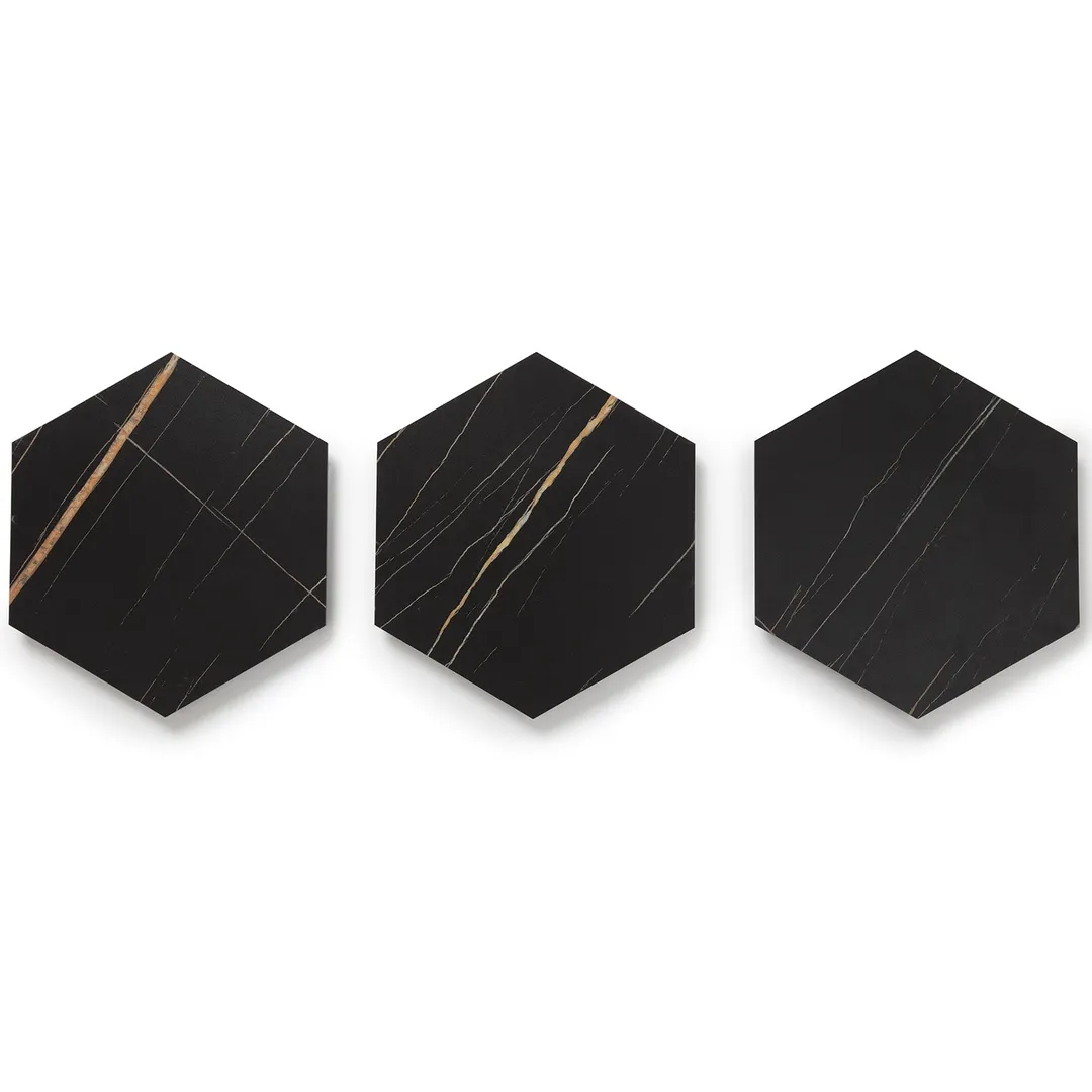Lucida USA Noir Black Stone Look 28-mil x 9-in W x 10-in L Waterproof Glue Down Luxury Vinyl Tile Flooring (12.25-sq ft/ Carton), photo 2 of 9