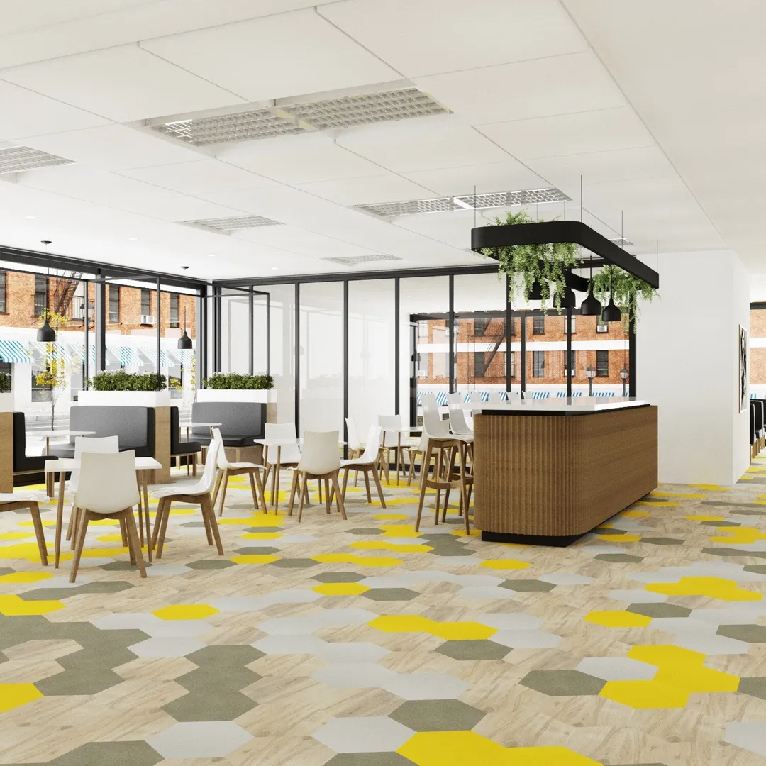 Lucida USA Sunchoke Yellow Solid 28-mil x 9-in W x 10-in L Waterproof Glue Down Luxury Vinyl Tile Flooring (12.25-sq ft/ Carton), photo 6 of 9