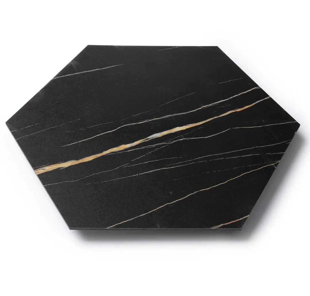 Lucida USA Noir Black Stone Look 28-mil x 9-in W x 10-in L Waterproof Glue Down Luxury Vinyl Tile Flooring (12.25-sq ft/ Carton), photo 5 of 9