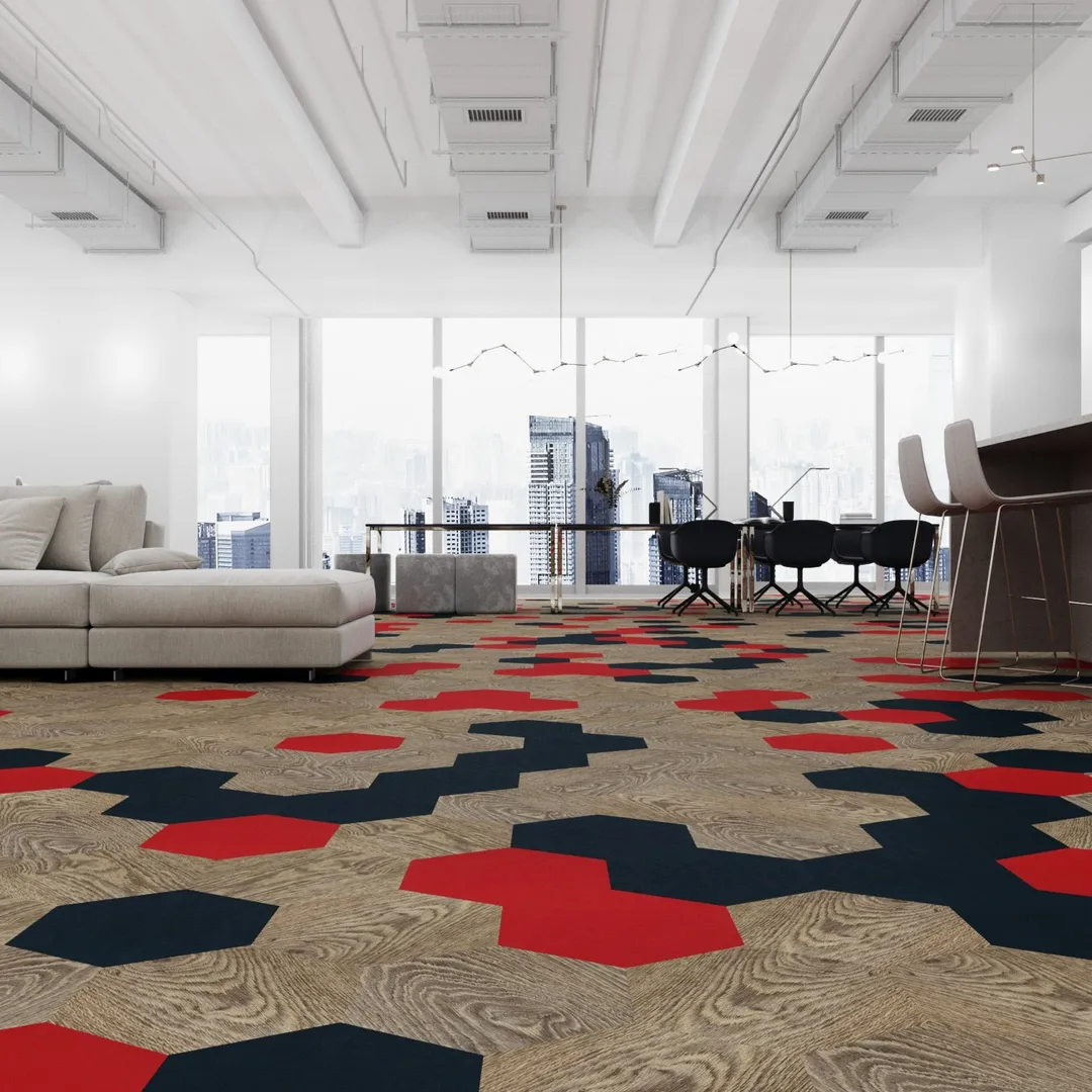 Lucida USA Berry Red Solid 28-mil x 9-in W x 10-in L Waterproof Glue Down Luxury Vinyl Tile Flooring (12.25-sq ft/ Carton), photo 9 of 10