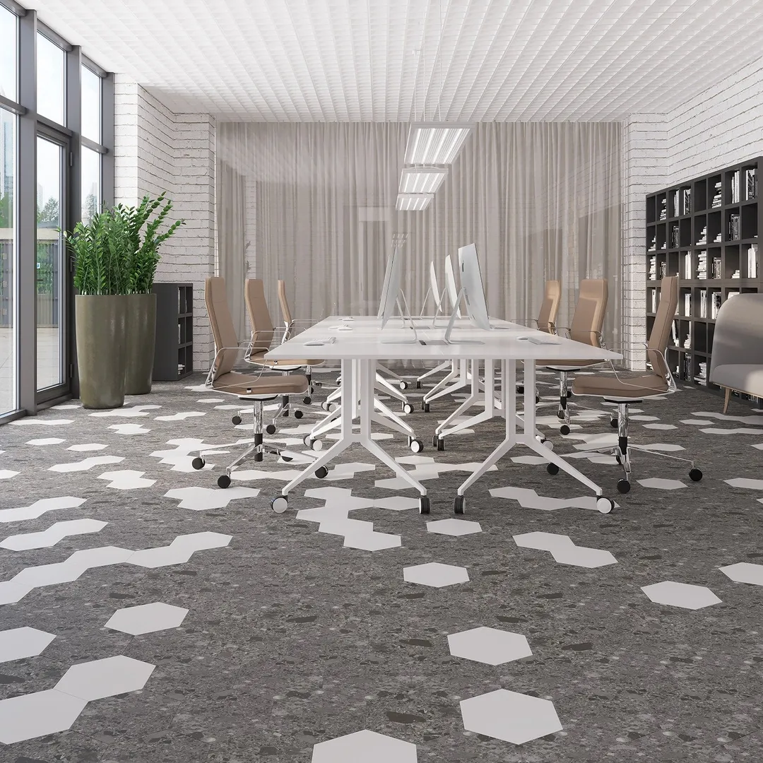 Lucida USA MosaiCore Charcoal Quartz 9-in x 9-in Waterproof Luxury Vinyl Tile Flooring, 28-mil Wear Layer (12.25-sq ft Carton), photo 6 of 8