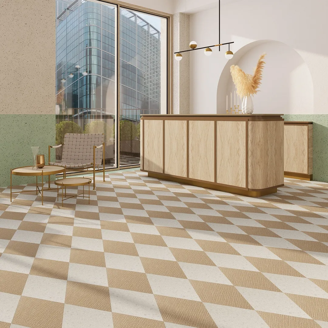 Lucida USA Basketweave Brown Patterned Look 28-mil x 10-in W x 16-in L Waterproof Glue Down Luxury Vinyl Tile Flooring (15.15-sq ft/ Carton), photo 9 of 14