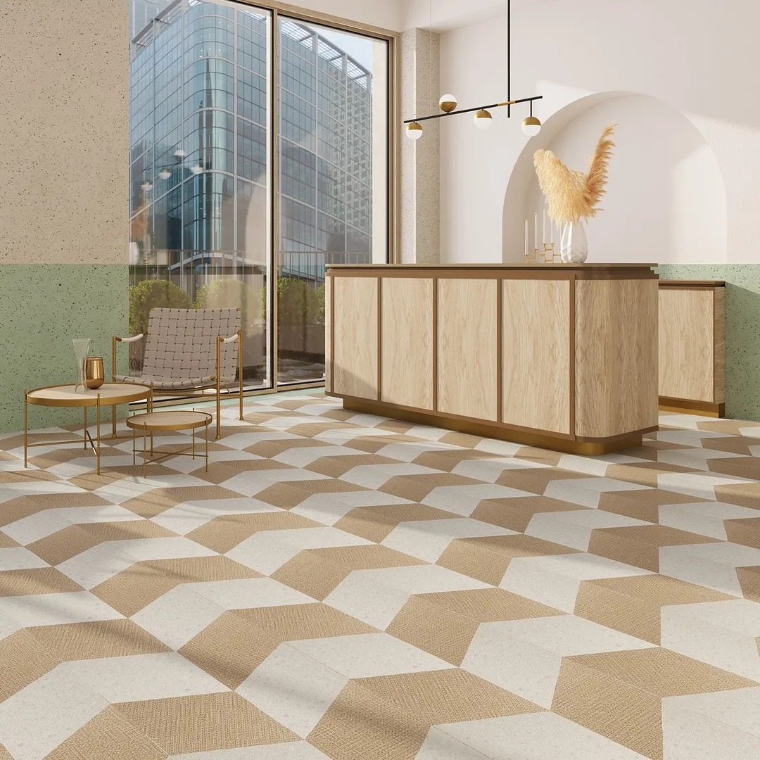 Lucida USA Basketweave Brown Patterned Look 28-mil x 10-in W x 16-in L Waterproof Glue Down Luxury Vinyl Tile Flooring (15.15-sq ft/ Carton), photo 10 of 14