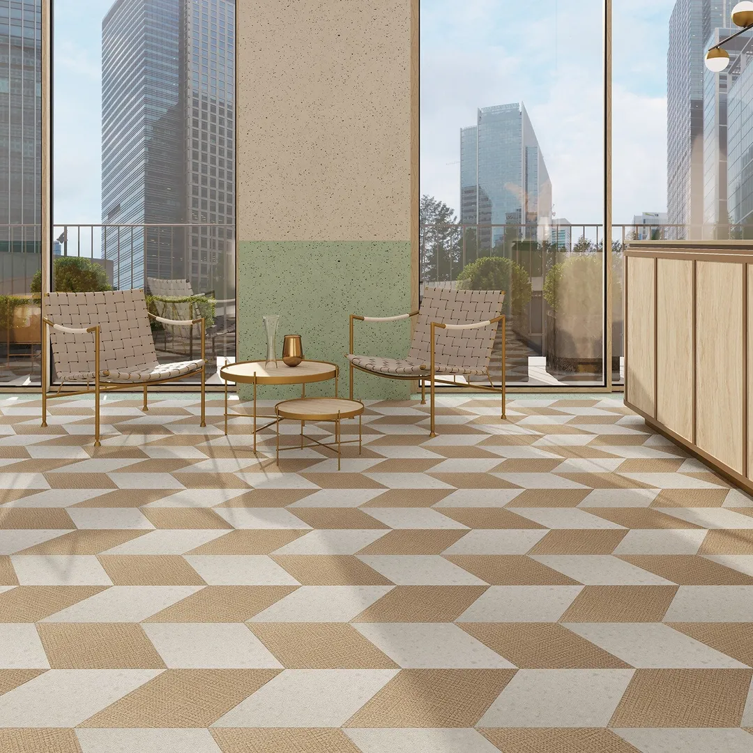 Lucida USA Basketweave Brown Patterned Look 28-mil x 10-in W x 16-in L Waterproof Glue Down Luxury Vinyl Tile Flooring (15.15-sq ft/ Carton), photo 7 of 14