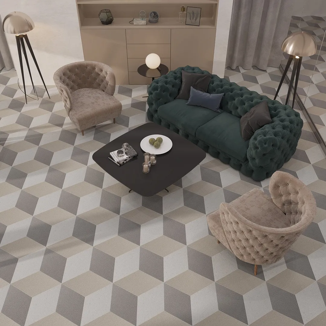 Lucida USA Pumice Braid Gray Patterned Look 28-mil x 10-in W x 16-in L Waterproof Glue Down Luxury Vinyl Tile Flooring (15.15-sq ft/ Carton), photo 10 of 14