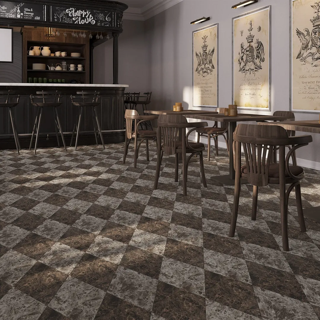 Lucida USA Smoke Stone Brown Stone Look 28-mil x 10-in W x 16-in L Waterproof Glue Down Luxury Vinyl Tile Flooring (15.15-sq ft/ Carton), photo 9 of 13