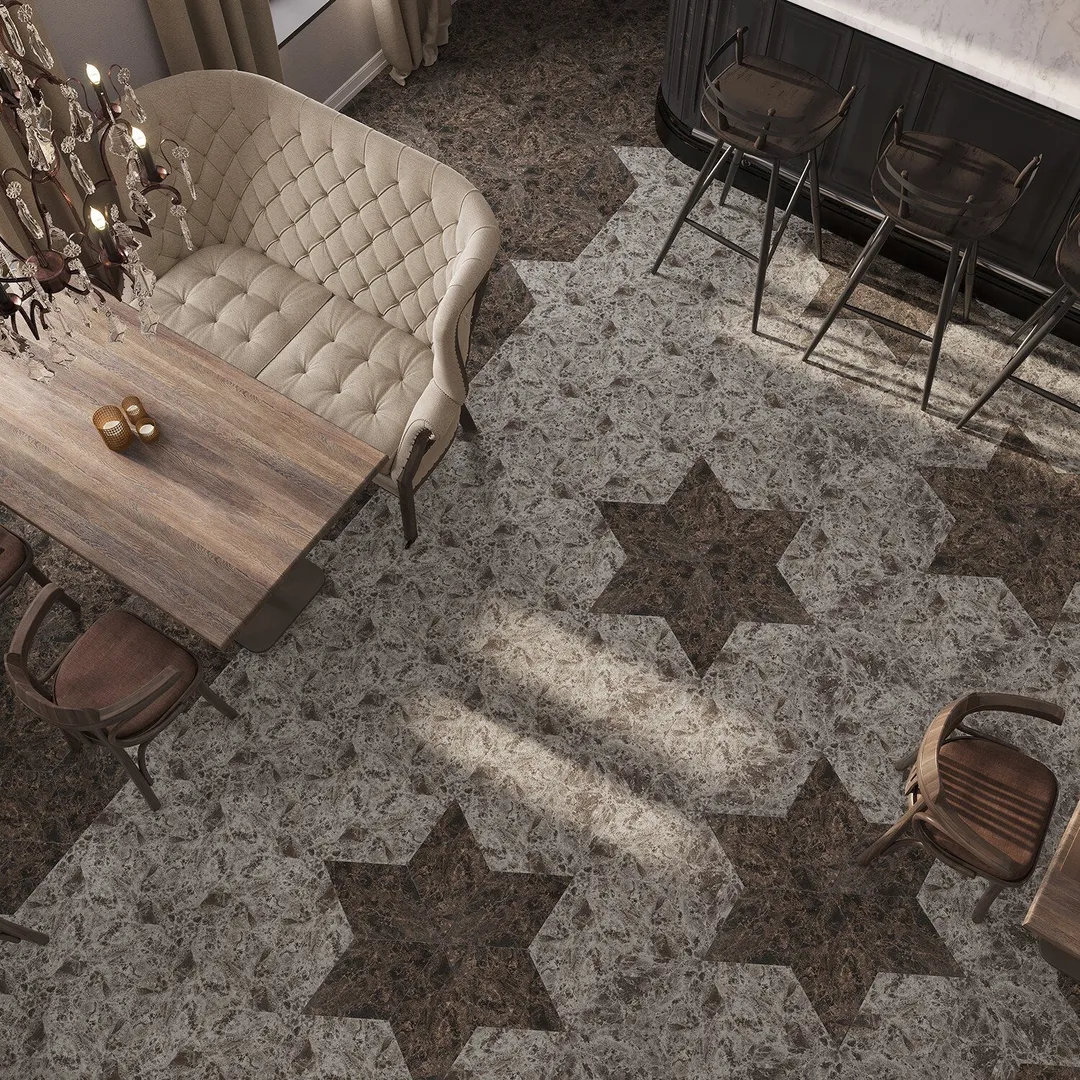Lucida USA Smoke Stone Brown Stone Look 28-mil x 10-in W x 16-in L Waterproof Glue Down Luxury Vinyl Tile Flooring (15.15-sq ft/ Carton), photo 8 of 13