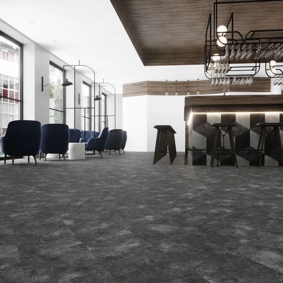 Lucida USA Mineral Gray Stone Look 28-mil x 10-in W x 16-in L Waterproof Glue Down Luxury Vinyl Tile Flooring (15.15-sq ft/ Carton), photo 7 of 12