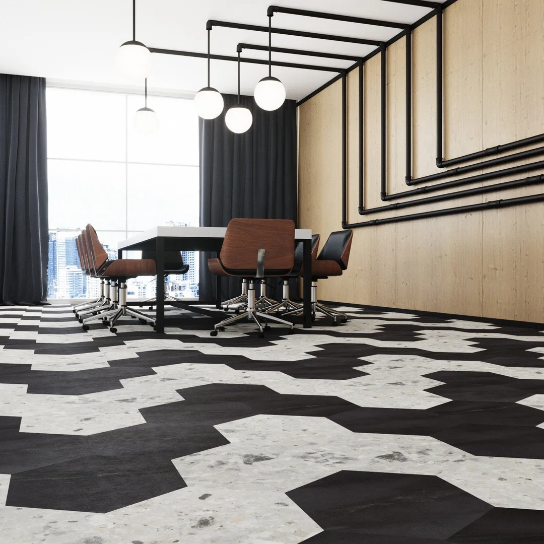 Lucida USA MosaiCore Bone Quartz 9-in x 9-in Waterproof Luxury Vinyl Tile Flooring, 28-mil Wear Layer (12.25-sq ft/Carton), photo 7 of 8