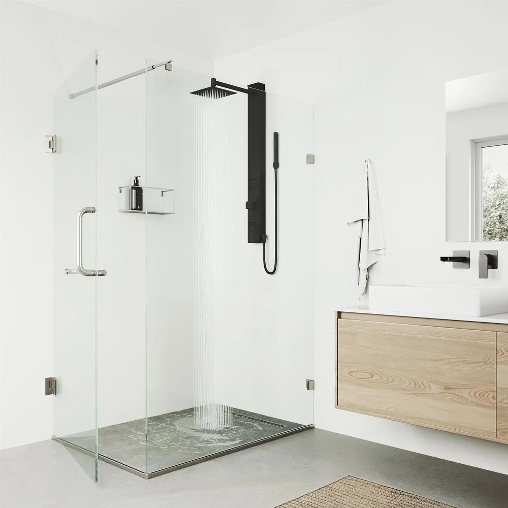 Orchid 39.375 in. 2-Jet High Pressure Shower System with Fixed Rainhead and Handheld Dual Shower in Matte Black, photo 2 of 11