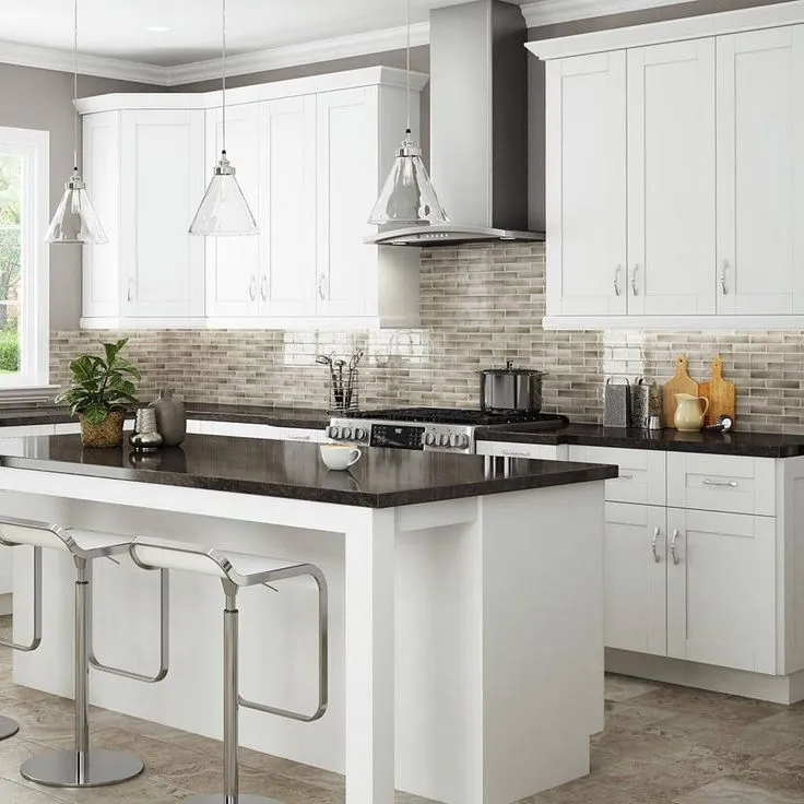 Home Decorators Collection Washington Vesper White Plywood Shaker Assembled Utility Pantry Kitchen Cabinet 4 ROT Sft Cl 18 in W x 24 in D x 90 in H, photo 3 of 6