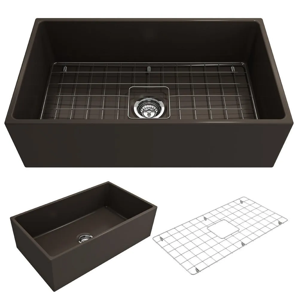 Contempo Farmhouse Apron Front Fireclay 27 in. Single Bowl Kitchen Sink with Bottom Grid and Strainer in White, photo 18 of 20