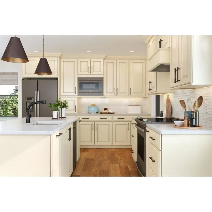 allen + roth Annscroft 9-in W x 34.5-in H x 24-in D Hazelnut Maple Door Base Semi-Custom Cabinet, photo 2 of 6