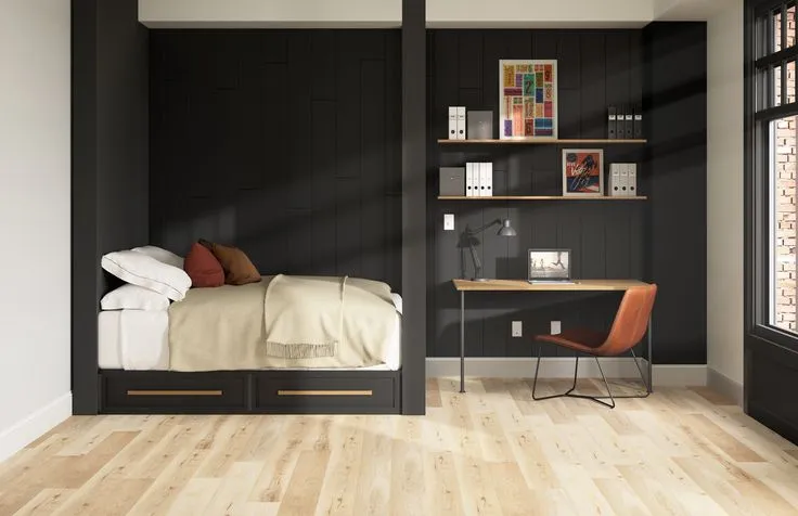 Style Selections English Grove Oak 12-mil x 7-in W x 60-in L Water Resistant Interlocking Luxury Vinyl Plank Flooring, photo 2 of 8