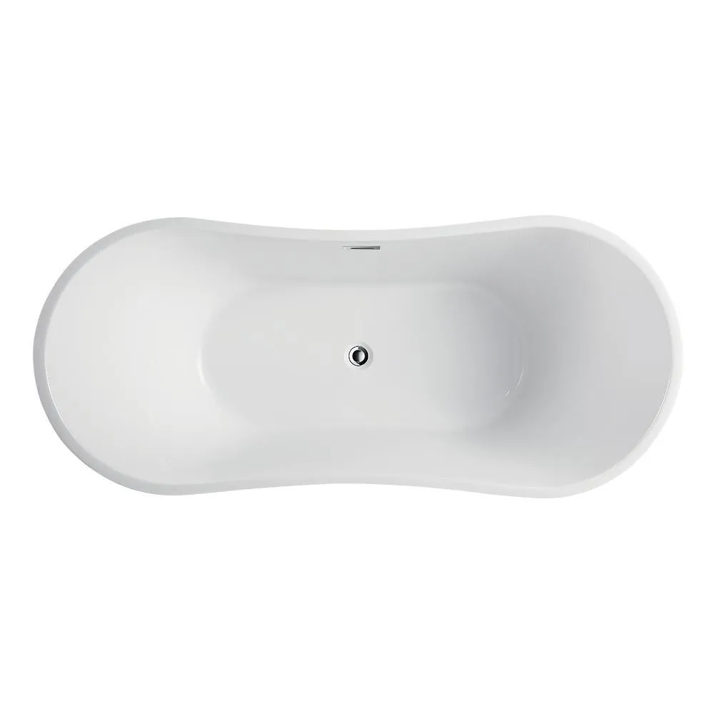 Mulhouse 71 in. Acrylic Flatbottom Freestanding Bathtub in White, photo 2 of 9