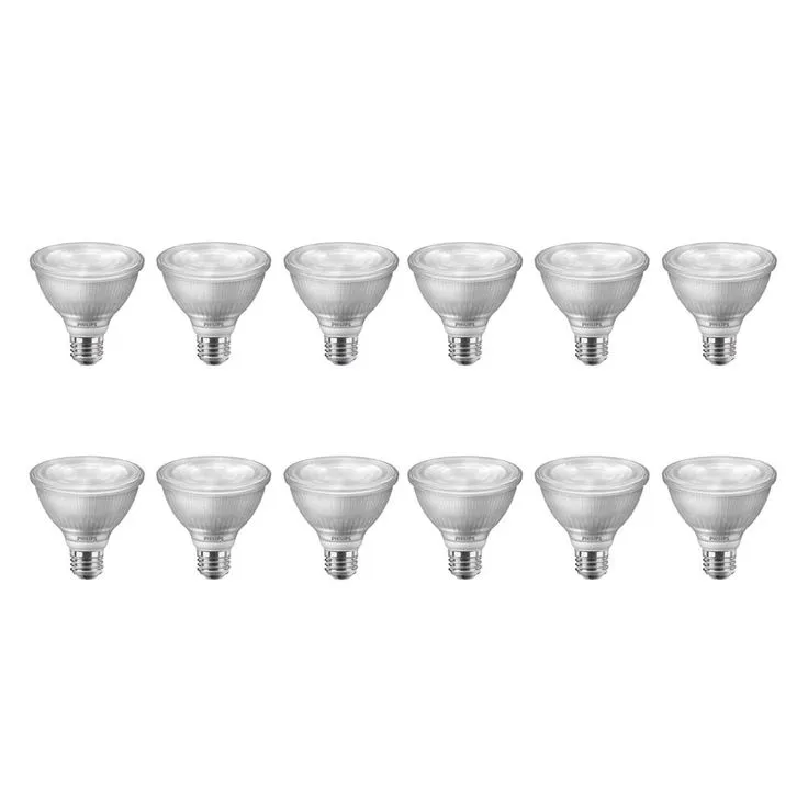 Philips 75-Watt Equivalent PAR30S Dimmable LED Flood Light Bulb with Warm Glow Dimming Effect Bright White (3000K) (12-Pack), photo 3 of 9