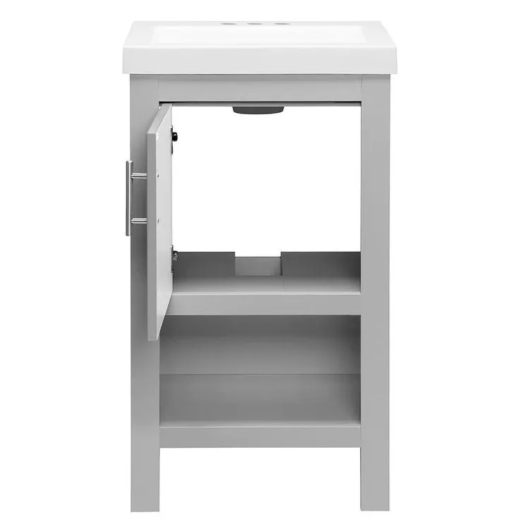 Spa 18-1/2 in. W Bath Vanity in Dove Gray with Cultured Marble Vanity Top in White with White Sink, photo 5 of 11