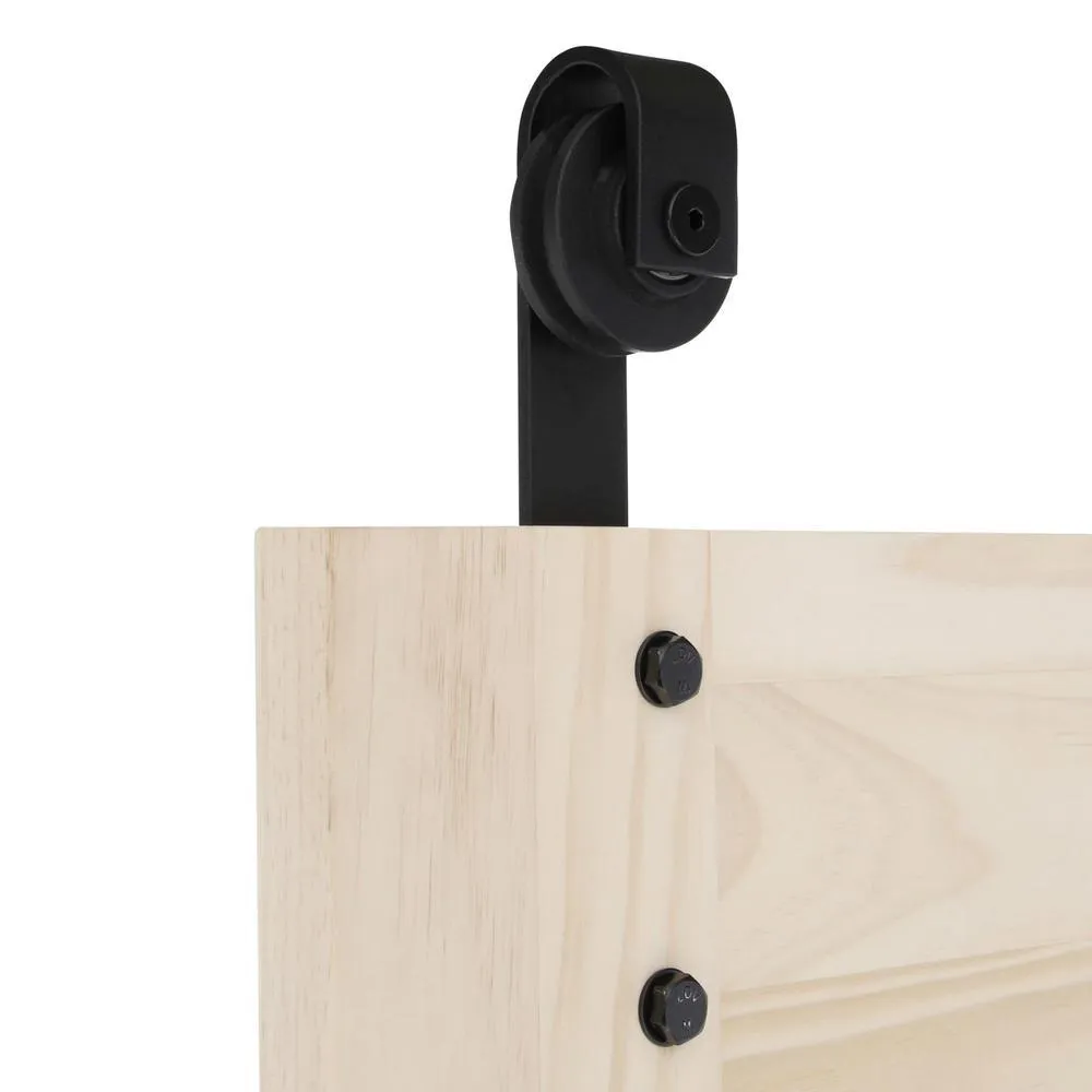 34 in. x 84 in. Timber Hill Rain Glass and Unfinished Pine Wood Sliding Barn Door Slab with Hardware Kit, photo 6 of 9