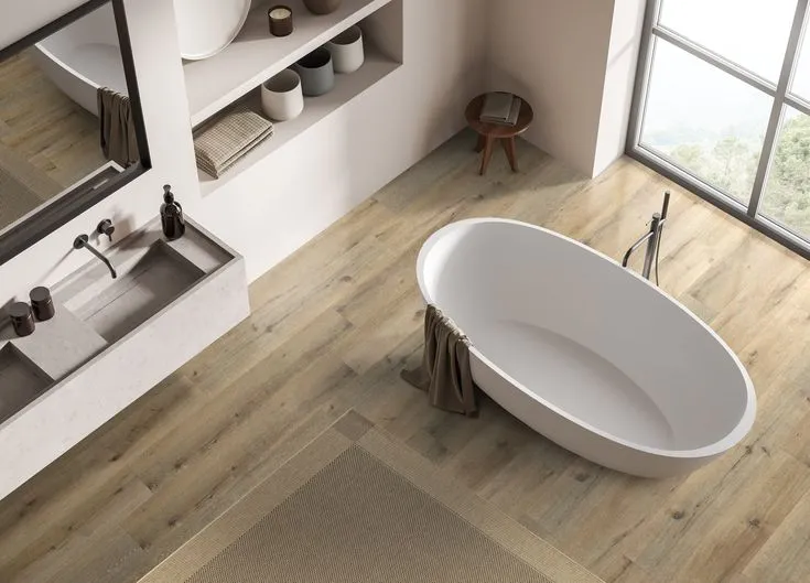 CALI Aqua Tough XL Natural Elm Brown 20-mil x 9-in W x 60-in L Waterproof Interlocking Luxury Vinyl Plank Flooring (37.54-sq ft/ Carton), photo 9 of 10