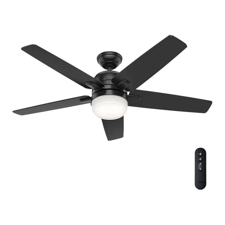 Cavera II 52 in. Indoor Matte Nickel Wifi-Enabled Smart Ceiling Fan with Light Kit & Remote, photo 9 of 10