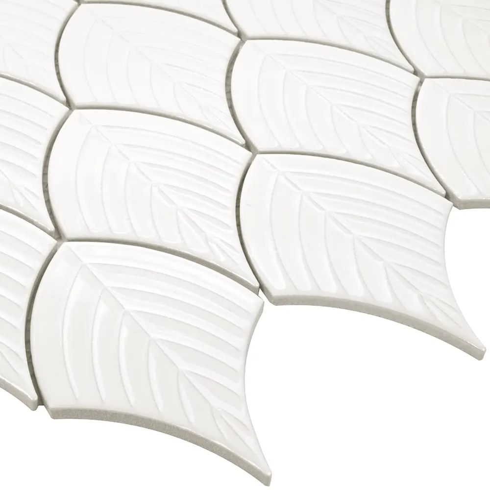 Satori Hudson Brilliant White 11-in x 13-in Glossy Porcelain Arabesque Mosaic Wall Tile (1.01-sq. ft/ Piece), photo 3 of 8