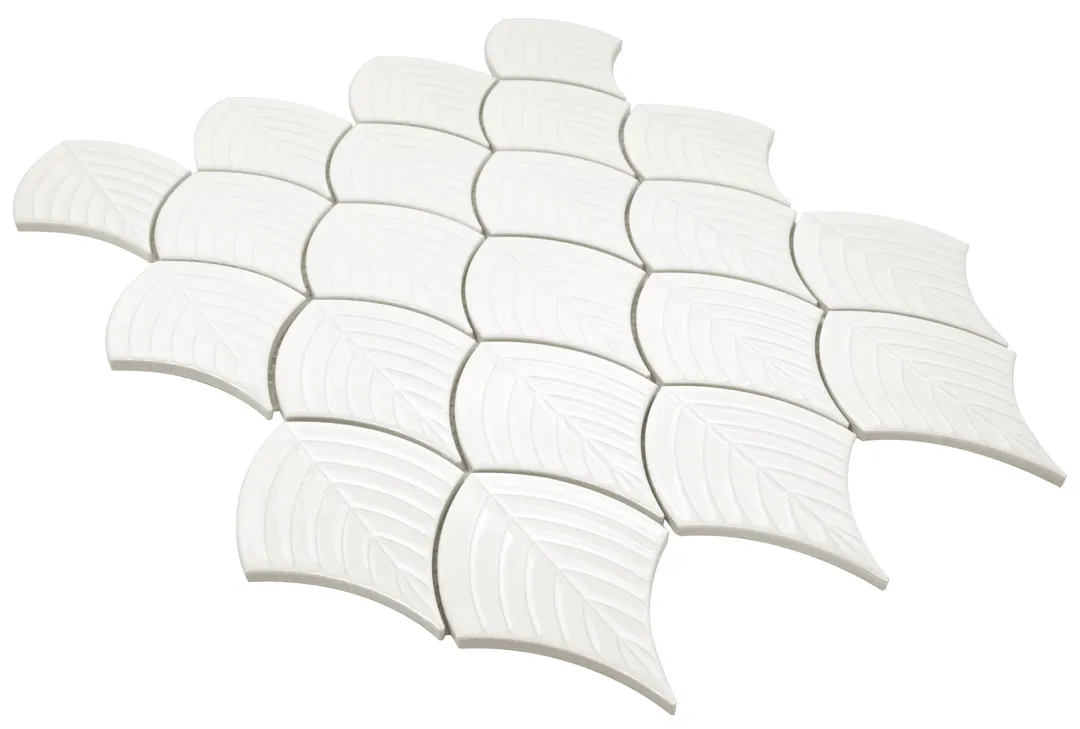 Satori Hudson Brilliant White 11-in x 13-in Glossy Porcelain Arabesque Mosaic Wall Tile (1.01-sq. ft/ Piece), photo 6 of 8