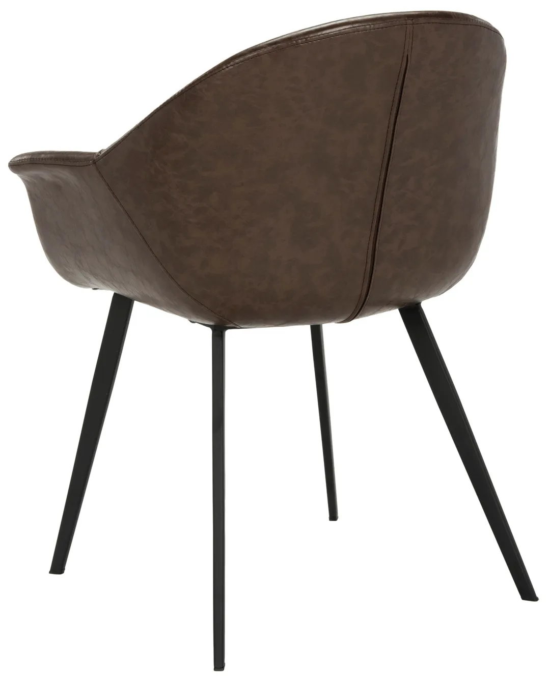 Safavieh Dublin Contemporary Faux Leather Upholstered Arm Chair, Set of 2, Dark Brown/Black (Wood Frame), photo 5 of 8