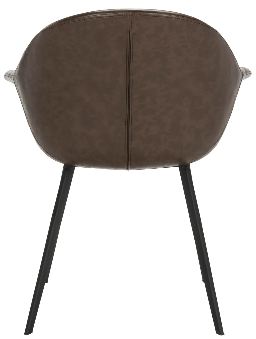 Safavieh Dublin Contemporary Faux Leather Upholstered Arm Chair, Set of 2, Dark Brown/Black (Wood Frame), photo 6 of 8