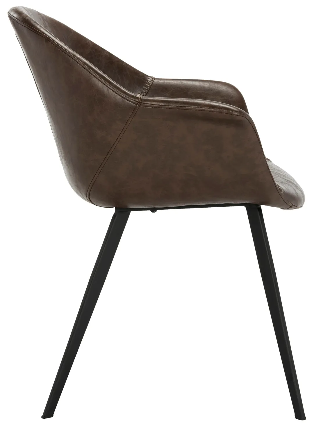 Safavieh Dublin Contemporary Faux Leather Upholstered Arm Chair, Set of 2, Dark Brown/Black (Wood Frame), photo 4 of 8