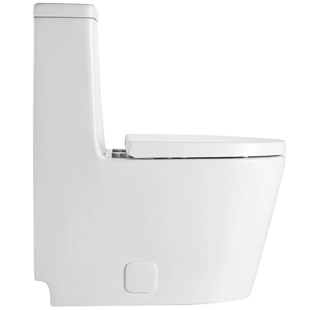 1-Piece 1.28 GPF Dual Flush High Efficiency Elongated Toilet in White, Seat Included, photo 3 of 7