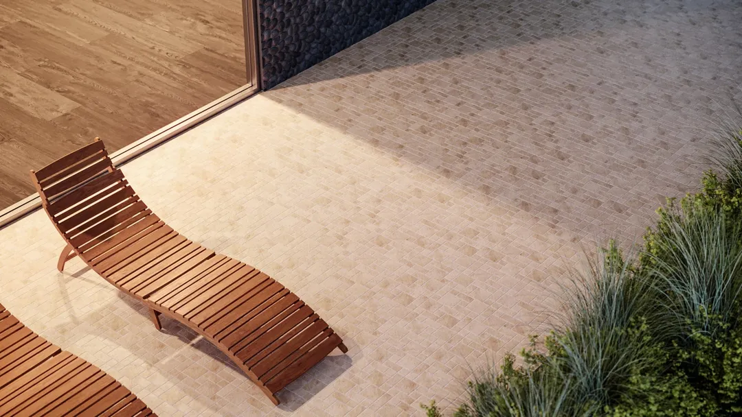 Satori Ivory Versailles 12-in x 12-in Honed Natural Stone Travertine Versailles Tile (1.001-sq ft per Piece), photo 6 of 7