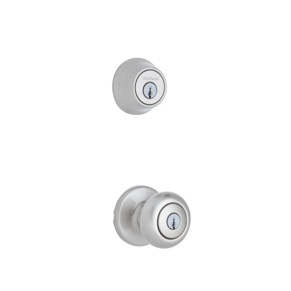 Kwikset Cove Venetian Bronze Exterior Entry Door Knob and Single Cylinder Deadbolt Combo Pack, photo 7 of 7