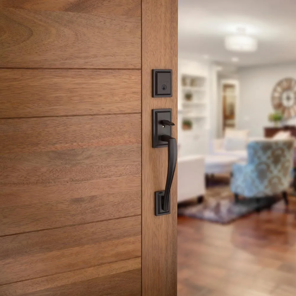 Torrey Pines Venetian Bronze Low Profile Single Cylinder Entry Door Handleset w/ Torrey Door Lever ft SmartKey Security, photo 3 of 5