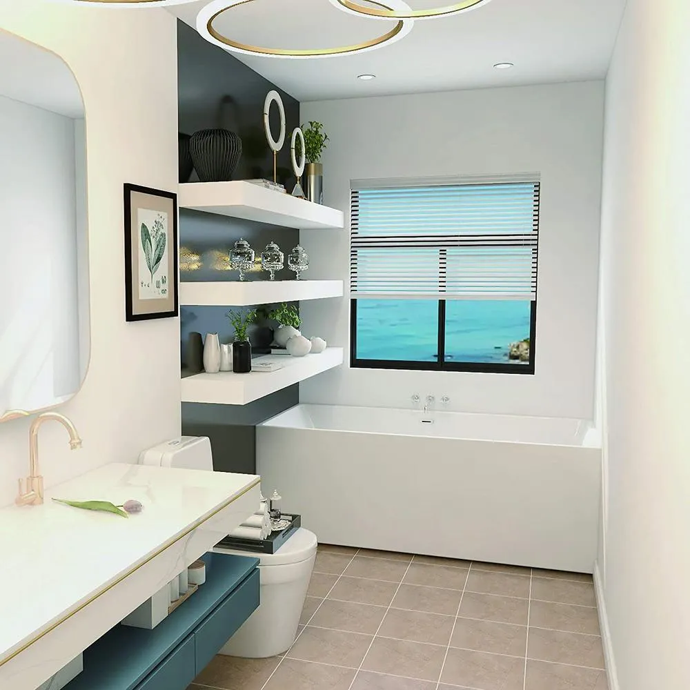Talence 67 in. Acrylic Flatbottom Freestanding Bathtub in White, photo 3 of 9