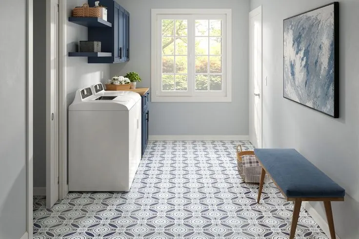 Style Selections Rosehill Deco 3-mil x 12-in W x 12-in L Water Resistant Peel and Stick Luxury Vinyl Tile Flooring, photo 2 of 8